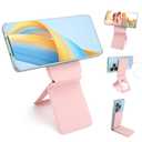 Phone Stand, Foldable Magnetic Phone Tripod, Angle Adjustment & Strong Magnets PU Leather Phone Stand, Compatible with All Smart Phone 16/15/14/13/12(Pink)