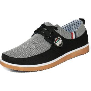 SMILIN Men's Canvas Casual Shoes, Lightweight Breathable Sneakers for Daily Comfort, Non-Slip Bleeze Walking Shoes for Men (10, Black)