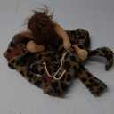 DELIFUR Dog Halloween Costume Funny Dog Cowboy Riding Costume Pet Costume Cat Suit Cowboy Rider Style for Small Medium Large Dogs (Primitive Man, Medium)