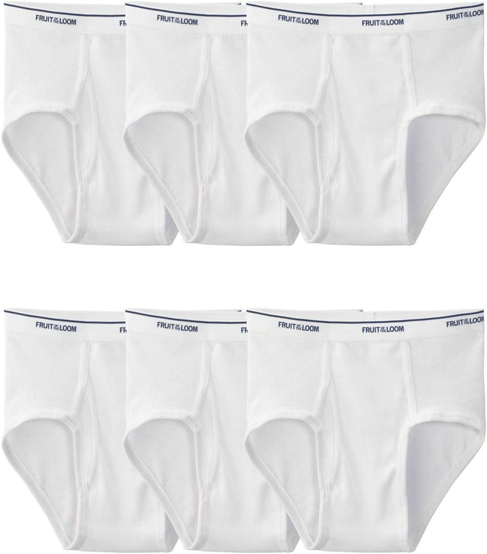 Fruit of the Loom Men's Underwear Briefs, Tag Free & Moisture Wicking, Assorted Color Multipacks (Medium, White)