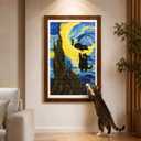 Wall Art Cat Scratcher, Framed Sisal Scratch Pad, No-Drill