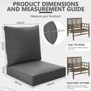 24" x 24" x 6" Outdoor Deep Seat Cushions Set - 4 Set Waterproof & Fade Resistant Patio Furniture Replacement Cushions, Non-Slip Outdoor Cushions Fit Loveseats, Couches, Chairs, and Sofas.