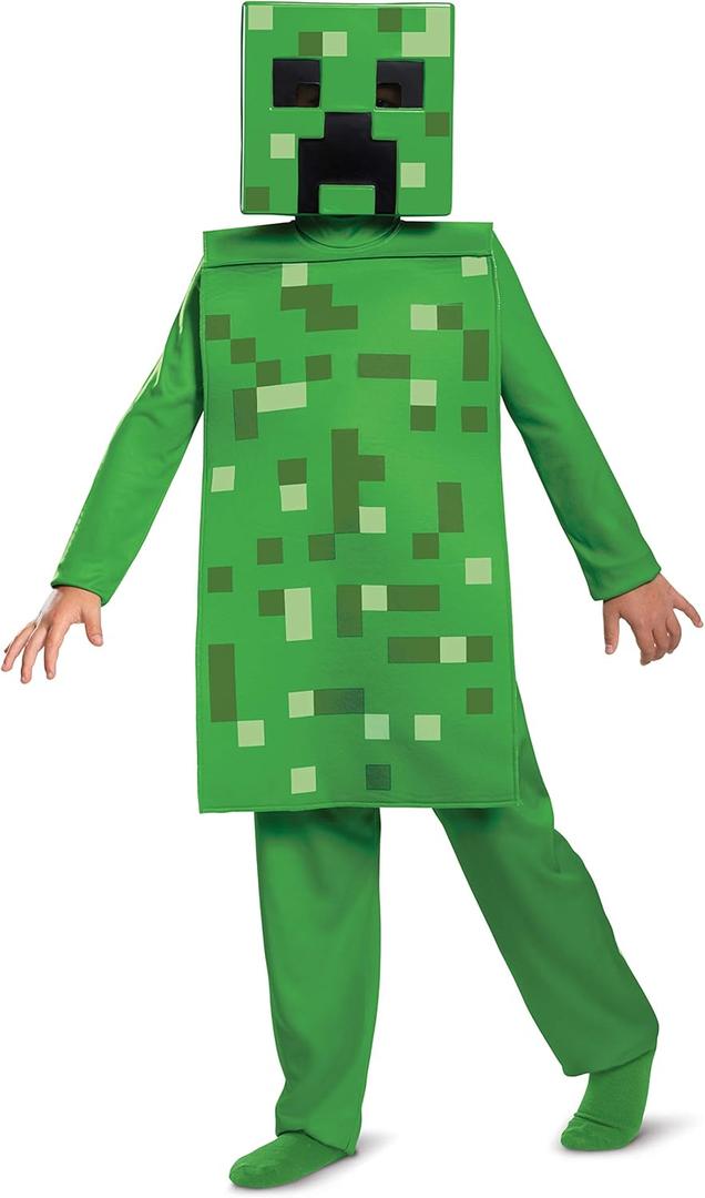 Minecraft Creeper Jumpsuit Classic Child Costume (S (4-6))