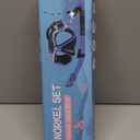 Greatever Dry Snorkel Set,Panoramic Wide View Anti-Fog Scuba Diving Mask,Professional Snorkeling Gear for Adults Kids (Small, Black Orange)