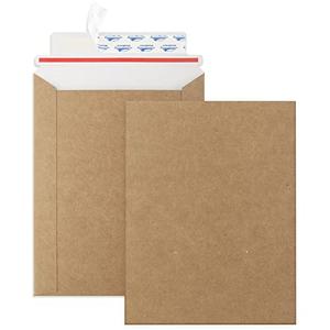 ValBox 6x8 Self Seal Photo Document Mailers 25 Pack Stay Flat Brown Cardboard Envelopes, 6.25 x 8.25 Inches