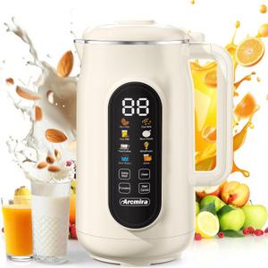 Arcmira 10 in-1 Automatic Nut Milk Maker Machine 42oz 10 Blade Homemade Almond, Soy, Oat, Juice, Plant-Based and Dairy Free Beverages, Soy Milk Maker with LED Panel/Delay Start/Keep Warm/Self Clean