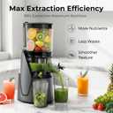 EanOruus Juicer Machines, 3-in-1 Cold Press Juicer with 6.5" Extra Large Chute, 100oz Large Capacity, AC Motor, Makes Juice, Nut Milk & Sorbet, Premium Gray