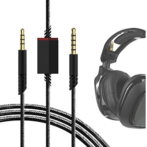 Gaming Audio Cable Compatible with Astro A40tr, A40, A30, A10/A10(Gen 2) Gaming Headset, 3.5mm Auxiliary Replacement Stereo Cable with Mute Control (6 ft / 2 m)