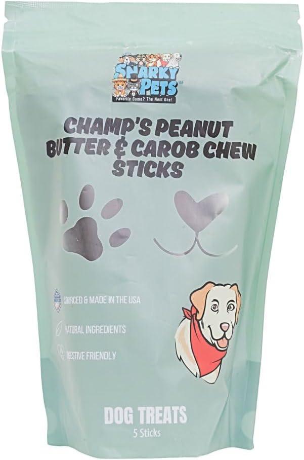 Crunchy Treats (5 Sticks, Peanut Butter and Carob) (1 Count (Pack of 1))