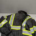 sesafety Reflective Jacket for Men, High Visibility Jackets, Safety Jackets for Men, Hi Vis Construction Bomber Jackets Waterproof with Pockets and Zipper, Black Bottom 2XL