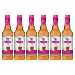 Jordan's Skinny Syrups Sugar Free Coffee Syrup, Vanilla Flavor Drink Mix, Zero Calorie Flavoring for Chai Latte, Protein Shake, Food and More, Gluten Free, Keto Friendly, 25.4 Fl Oz, (Pack of 6)