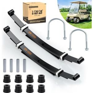 10L0L Golf Cart Heavy Duty 4-Leaf Rear Spring Kit for Club Car DS 1982-up Gas & Electric, with Bushings Sleeves U Bolt, Replace OEM 1014675 102006501 1011149 1012618 1012324 1010974