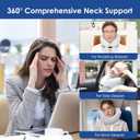 Jiaao Travel Pillow Memory Foam Neck Support, Advanced Memory Foam Neck Pillow for Airplanes, Cars & Trains with Eye Mask, Earplugs & Storage Bag