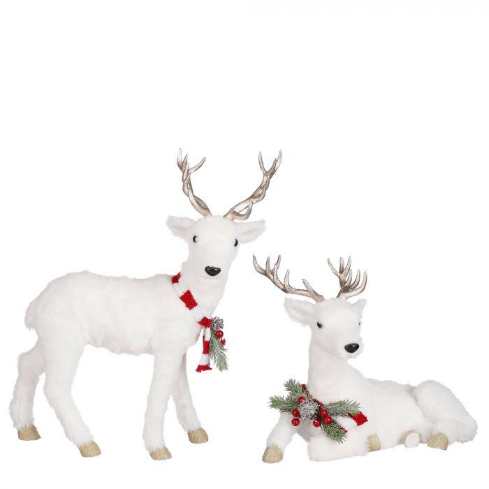 White Reindeer Christmas Decorations