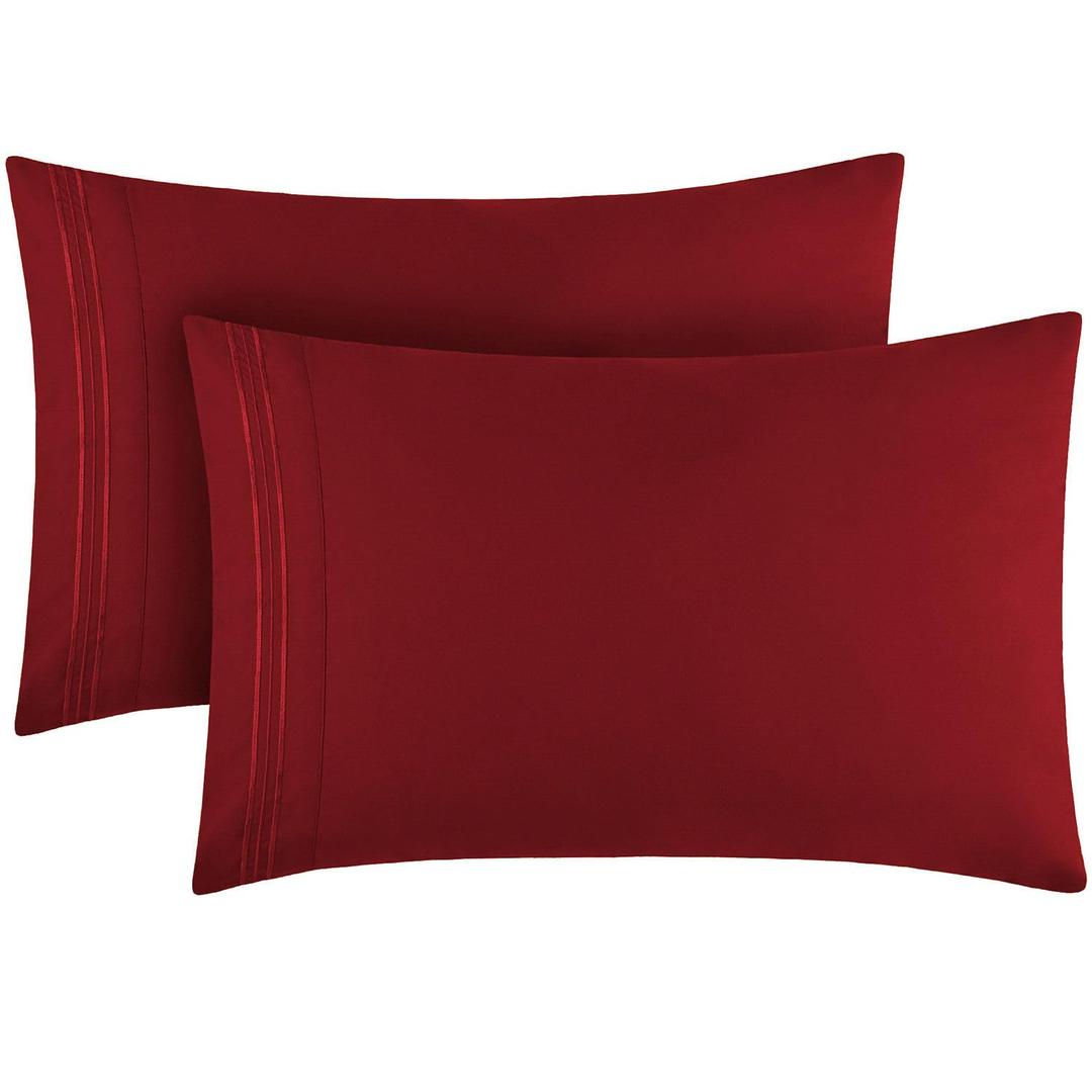 Mellanni Pillow Cases - Luxury, Extra Soft, Cooling Pillow Covers - 2 PC Iconic Collection Pillowcases - Envelope Closure (Standard/Queen 20"x30", Brick Red)