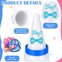 Leitee 16 Pcs Gender Reveal Party Boy or Girl Ring Toss Game Include 2 Plastic Cones 12 Pink Blue Toss Rings and 2 Gender Stickers for Guests Baby Shower Party Supplies