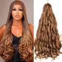Pre Stretched French Curly Braiding Hair 24 Inch 6Pcs Loose Wave Bouncy Braiding Hair Pre Stretched 100g/pack Yaki Curly Hair for Black Women Hair Extensions (#30)