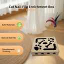 Cat Nail File Scratch Enrichment Box Enrichment Puzzle Toy for Indoor Cats Interactive Cat Scratch Puzzle Enrichment Box Toy with Sandpaper and Bell Ball, Nail File Stress for Cats