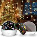Christmas Snowflake Projector Lights Indoor | Snowfall Nightlight and Kid Star Projector | Indoor Xmas Night Light for Kids Bedroom or Holiday Party Decor (White)