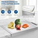 2026 New Stainless Steel Cutting Boards for Kitchen, Chopping Boards with Juice Grooves, Metal Kneading Board with Lip for Baking, Countertop Cutting Board for Food Prep Meat Vegetables (19.7"X15.8"), 36"L x 23"W