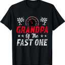 Grandpa Of The Fast One 1st Birthday Racing Car Family T-Shirt, 3XL 