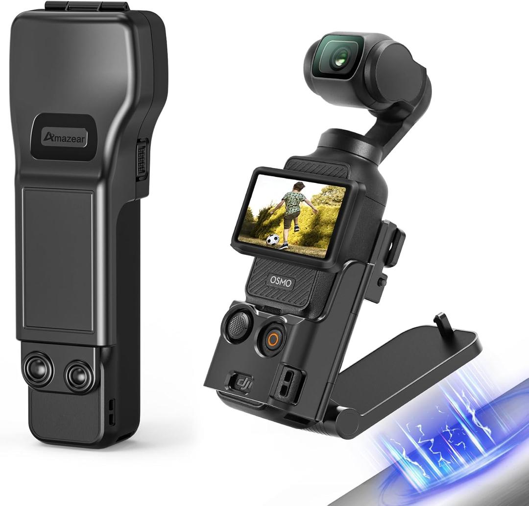 Magnetic Mount Stand and Gimbal Lens Protective Cover Combo for DJI Osmo Pocket 3, Upgraded Pocket3 Accessories Super Strong Magnet Suction Case Holder