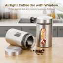 6 PCS Stainless Steel Glass Canisters, 32 oz Large Coffee Jar with Clear Window, Kitchen Canister with Airtight Lid, Food Storage Container Kitchen Organizer for Grain Tea Cookie Candy