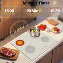 Electric Cooktop 24 Inch - 4 Burner Electric Cooktop Built-in 6000W Beige-Grey, 24 Inches Electrical Four Burner Stove Top with 99-Min Timer, Safety Lock, 220-240V Hard Wired (No Plug), 24 Inch Beige Gery