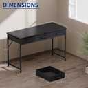Pamray 47 Inch Small Computer Desk with 3 Drawers for Bedroom Study Writing Home Office Table for Small Spaces White