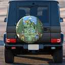 Skull Camping Spare Tire Cover Waterproof Dust-Proof Universal Wheel Tire Covers Fit for Trailer Rv SUV Truck Camping Accessories 16 inch