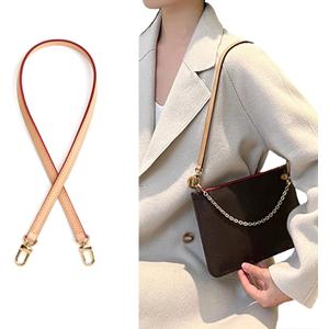 Jjiesinlov Genuine Vachetta Leather Replacement Bags Thin Short Purse Strap Shoulder Straps for Multi Pochette Boulogne Pouchette Montaigne Accessories (Width:0.43in&Length:23.6in) (Apricot)