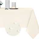 Obstal 210GSM Rectangle Table Cloth - Heavy Duty Water Proof Microfiber Tablecloth, Decorative Fabric Table Cover for Outdoor and Indoor Use (Ivory,60 x 84 Inch)