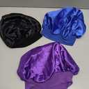 3 Pack Satin Bonnet Silk Hair Bonnet for Sleeping, Sleep Bonnets for Women Large Wide Soft Band Sleep Cap for Curly Hair Braids