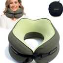 Cesperi Travel Neck Pillow for Airplanes, Ergonomic Design, Airplane Neck Pillow with Memory Foam, Travel Essentials for Flights, Car Rides, and Home Rest, Adjustable Strap, L Sizes (Avocado Green)