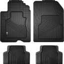 Custom Accessories Smart Fit Black Standard Rubber Universal Floor Mat Set - 79924