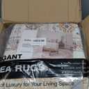 Washable Area Rug 8x10, Large Soft Rugs for Living Room Stain Resistant Non-Slip Backing Rugs for Bedroom, Vintage Clearance Large Area Rug (Turmeric/Grey,8'x10')