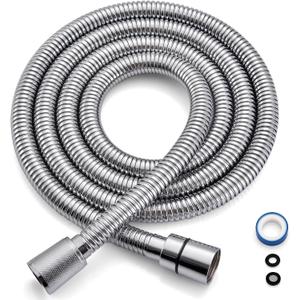 G-Promise 70 Inch Stainless Steel Long Shower Hose, Flexible and Tangle-Free, for Shower and Pet Shower, Clean Bathroom Corners(Chrome)