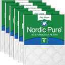 Nordic Pure 18x25x1 Poly Green MERV 6 Pleated AC Furnace Air Filters 6 Pack | Actual Size: 17 1/2 x 24 1/2 x 3/4 Made in USA, Standard HVAC Filtration, Recycled Media, Larger Airborne Particles