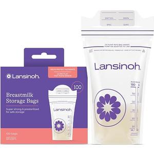 Lansinoh Breastmilk Storage Bags, 6 Ounce, 100 Count
Baby Essentials, Leak-Proof, Fast Freeze & Thaw Breast Milk Bags for Baby Bottle Feeding, Strength & Stretch