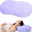 KEEPMOV Memory Foam Pillows - Cervical Neck Pillows for Pain Relief, Ergonomic Contour Pillow for Side Back Stomach Sleepers (Purple)