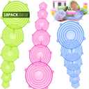 BFONS 18 Pack Silicone Stretch Lids, 6 Different Sizes, 100% Safe Food Grade Silicone to Meet Most Container, Microwave Cover for Food Storage, Can/ Bowl Covers