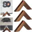 Juexica Vinyl Record Wall Mount Display Holder Wooden Triangle Shelf Vintage Pine Wood Album Shelf for Album Collection (Brown)