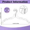 12 Pack Clear Plastic Hangers,Clear Hangers with 360 Swivel Metal Hook,Shirt Hanger Coat Hangers,Heavy Duty Hangers Dress Hangers for Clothes Shirts Dresses,16.7 Inch