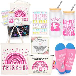 13 Year Old Beautiful Girl Birthday Gifts Ideas, Gifts for 13 Year Old Sweet Girls, 13th Birthday Decorations Basket Set of 6