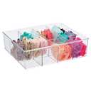 mDesign Plastic 12 Compartment Dresser Drawer Divided Organizer Bin for Scarves, Socks, Bras, Hair Ties, Belts, Underwear - Closet Shelf Storage Organization, Lumiere Collection, Clear