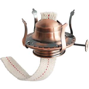 Oil Lamp Burner #2 Size Bronzy Plated Burner for Antique Lamps Oil Lamp Replacement Kerosene Lamps Parts with Reduction Collar and Cotton Lamp Wick Fits Holds a 3 Inch Base Chimney (Pink Bronze/1 Pk)
