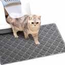 BOOMIBOO Cat Litter Mat Litter Box MatLitter Trapping Mat Premium Durable PVC Pad, 23 x 14 Inches, Easy to CleanNon-SlipUrine Waterproof (Grey)
