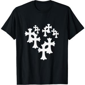 Y2K Cross Heart Design T-Shirt, Small