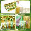 3 x Menstarsi Sage Green Party Decorations, 2 Pack Green White Gold Gender Reveal Decorations, 3.3x6.6 ft Foil Fringe Curtains Photo Booth Props for Hatching Soon Baby Shower, Wild One, Safari Party Decor