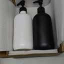 MOMEEMO Soap Dispenser Bathroom Set, Contains Hand and Lotion Dispenser, Suitable for Black and White Bathroom Decor. (Black & White)